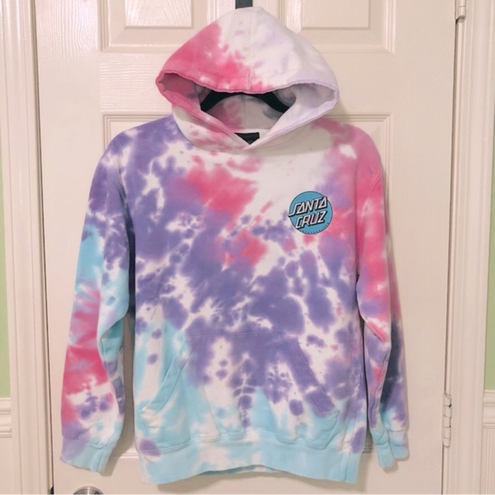 Santa Cruz Missing Dot Cotton Candy Tie Hoodie, women’s small